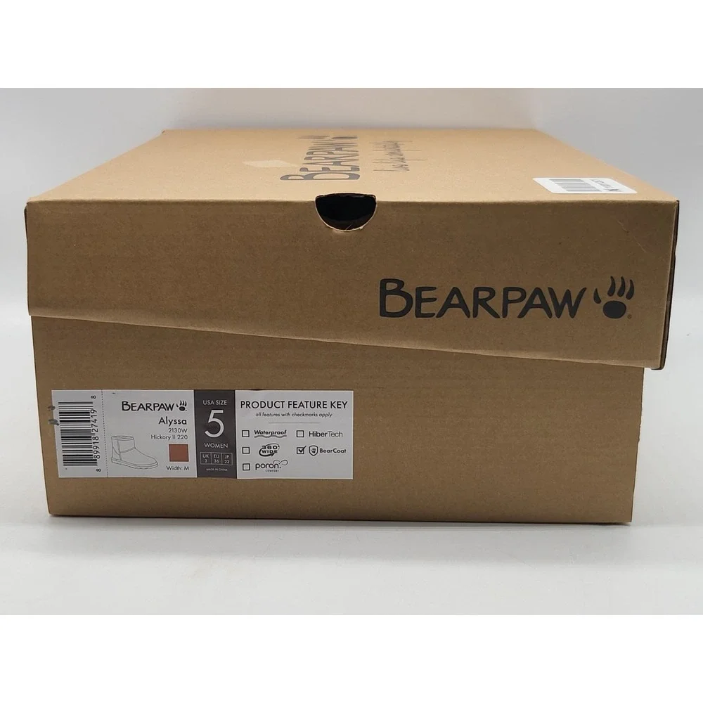 Bearpaw Alyssa Womens 5 Hickory Suede Winter‎ Boots Sheepskin Shoes